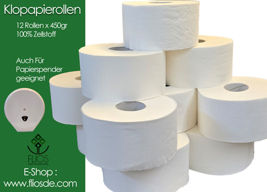 Klopapierrollen 12 x 450gr 100% Zellstoff