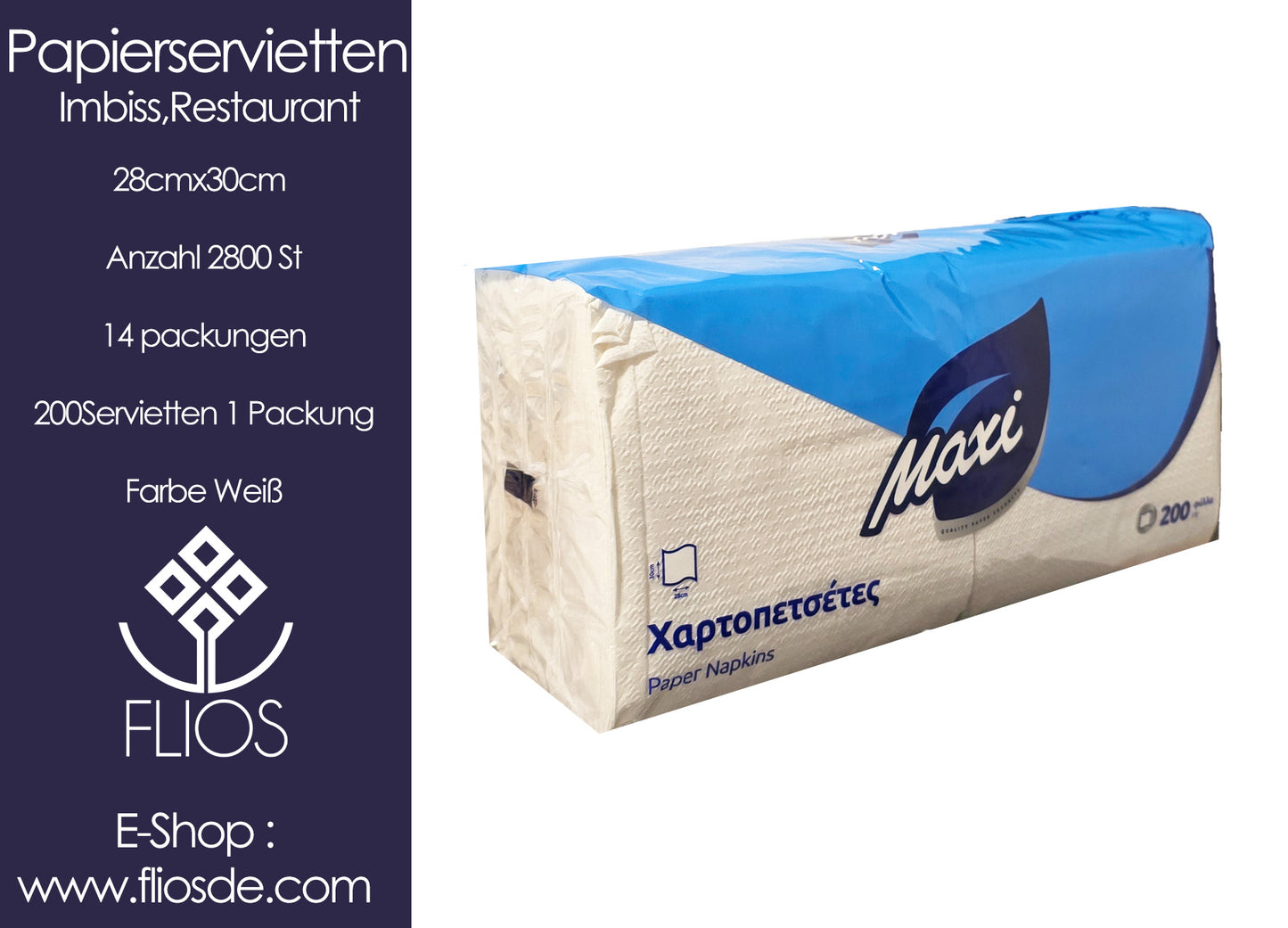 Papierservietten 28x30 1/4 Imbiss , Restaurant 2800St