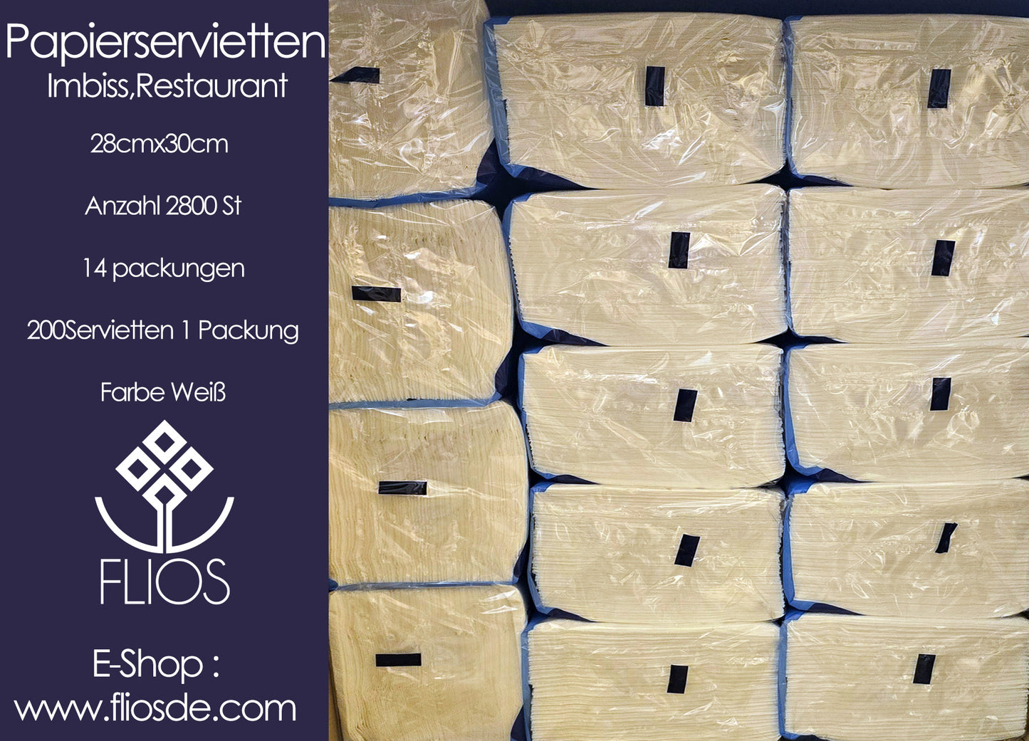 Papierservietten 28x30 1/4 Imbiss , Restaurant 2800St