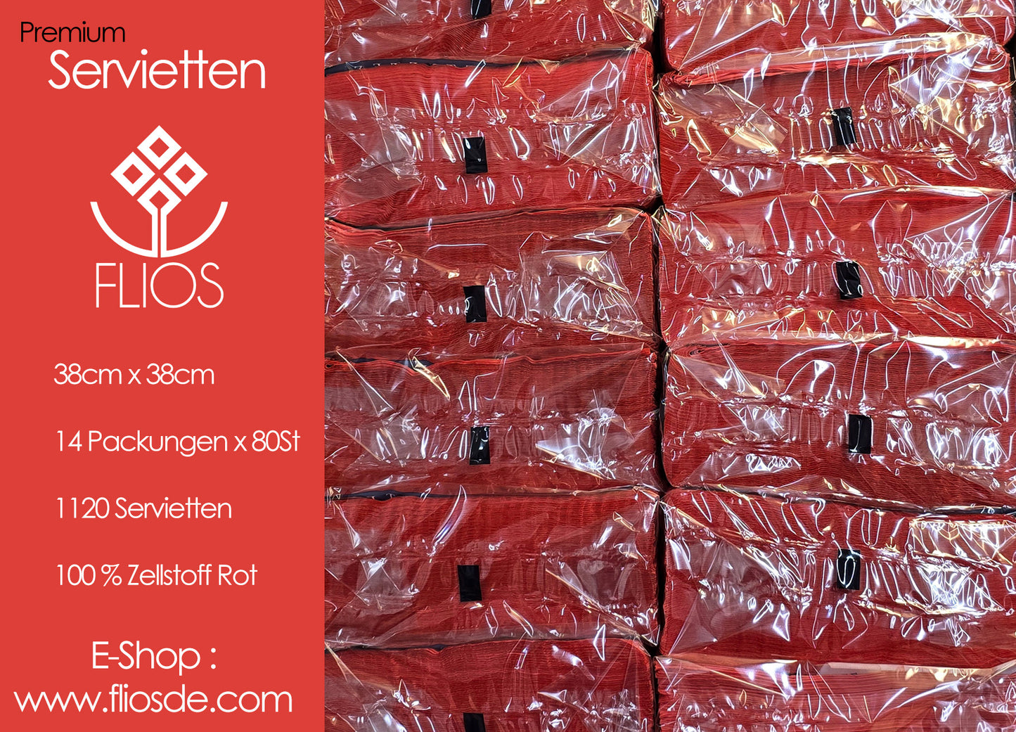 Papierservietten Luxury 38cm x 38cm Rot 1120St