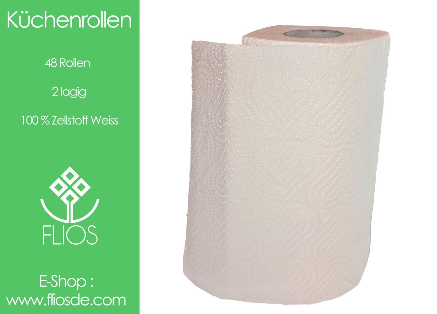 Papierküchenrollen 2lagig -- 24 Packungen x 2 Stück 48 Rollen