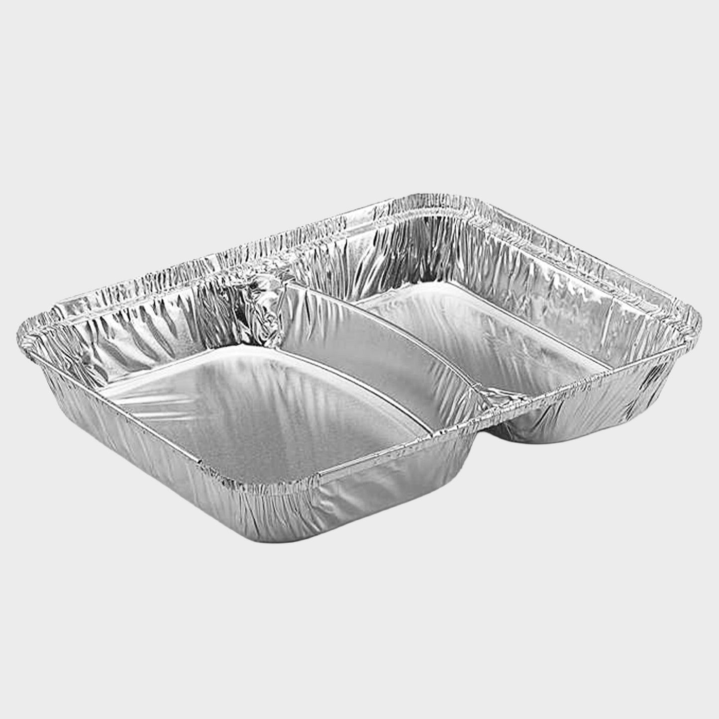 Aluschale 325 – 2-geteilt Menüschale rechteckig – 224 x 174 x 29 mm | 100 / 200 / 400 Stück
