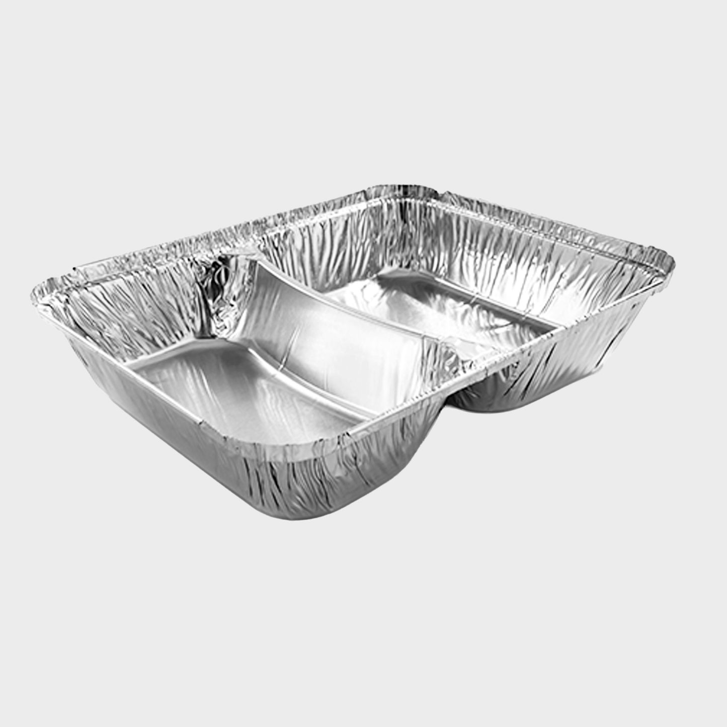 Aluschale 327 – 2-geteilt Menüschale rechteckig – 224 x 174 x 48 mm | 100 / 200 / 400 Stück