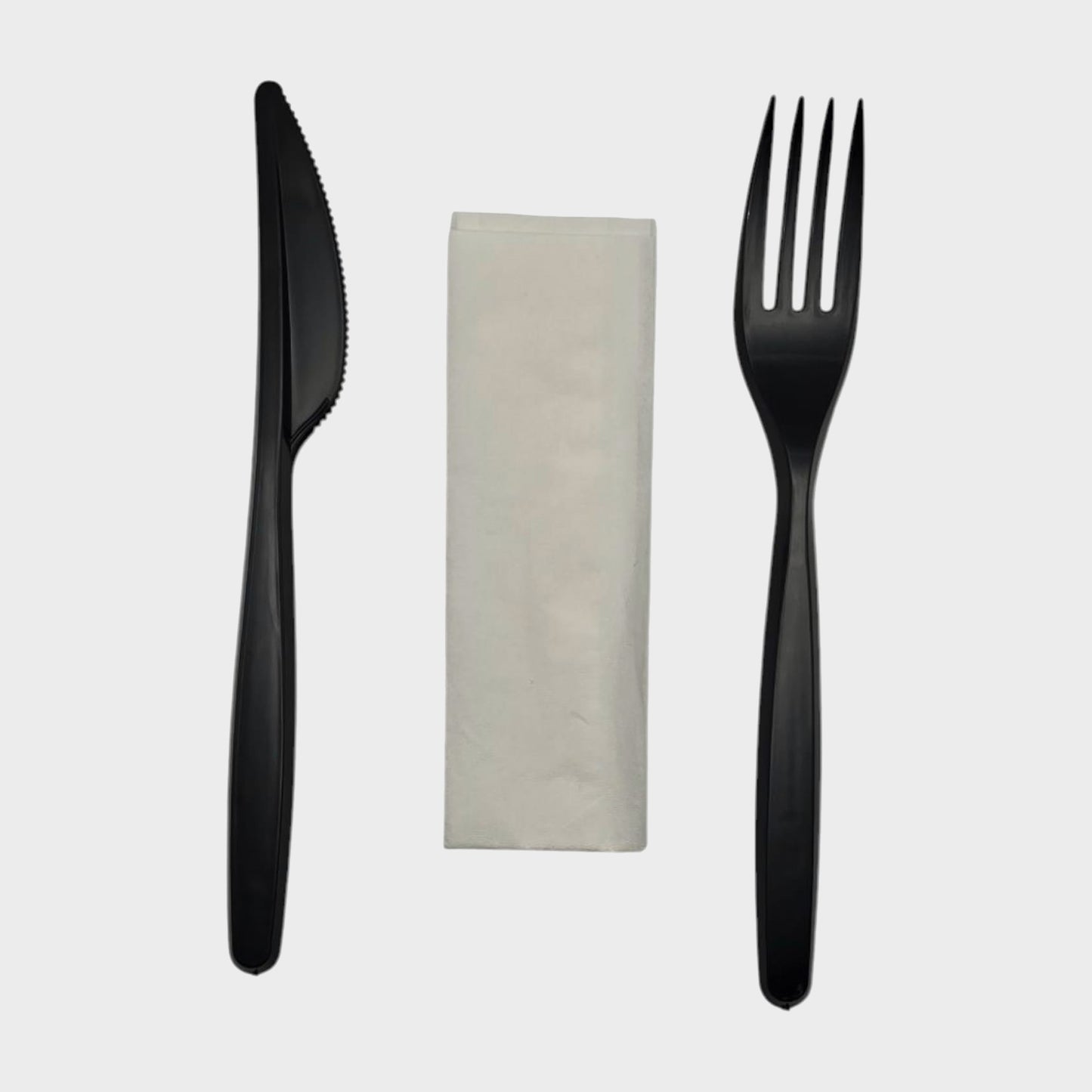Einwegbesteck Set 100 Stück – Gabel, Messer & Servietten