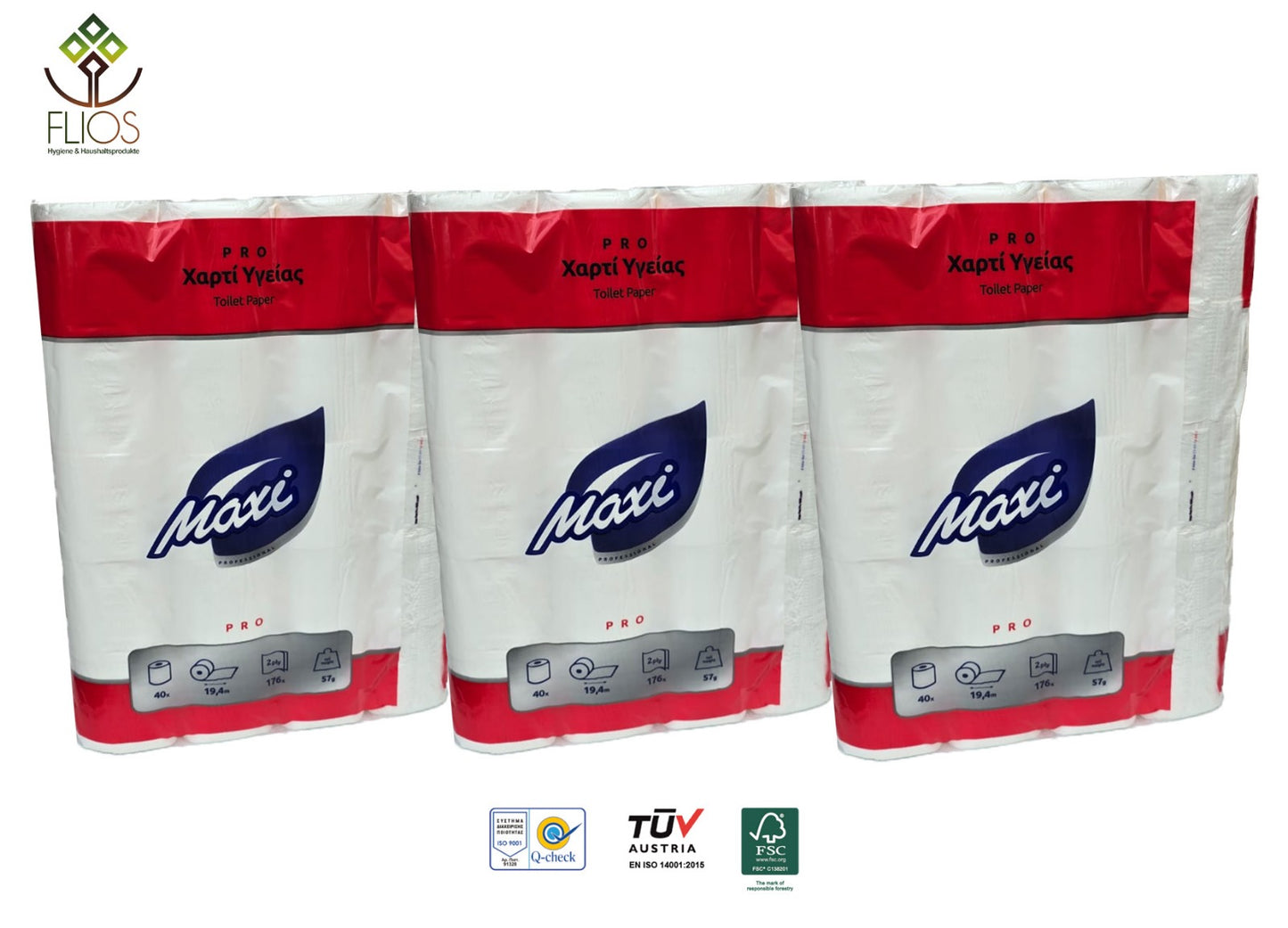 Klopapierrollen 2 lagig 100% Zellstoff 40-80 oder 120 Rollen