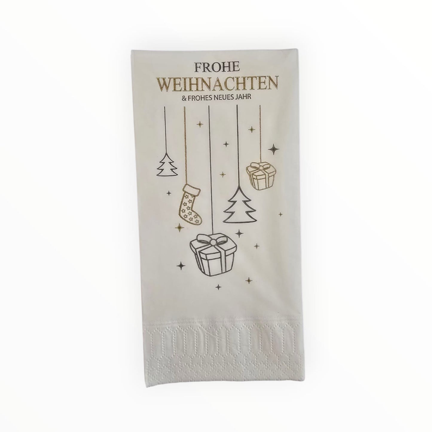 Papierservietten „Frohe Weihnachten“ – Zwei Designs – 40×40 cm – 1.500 Stk