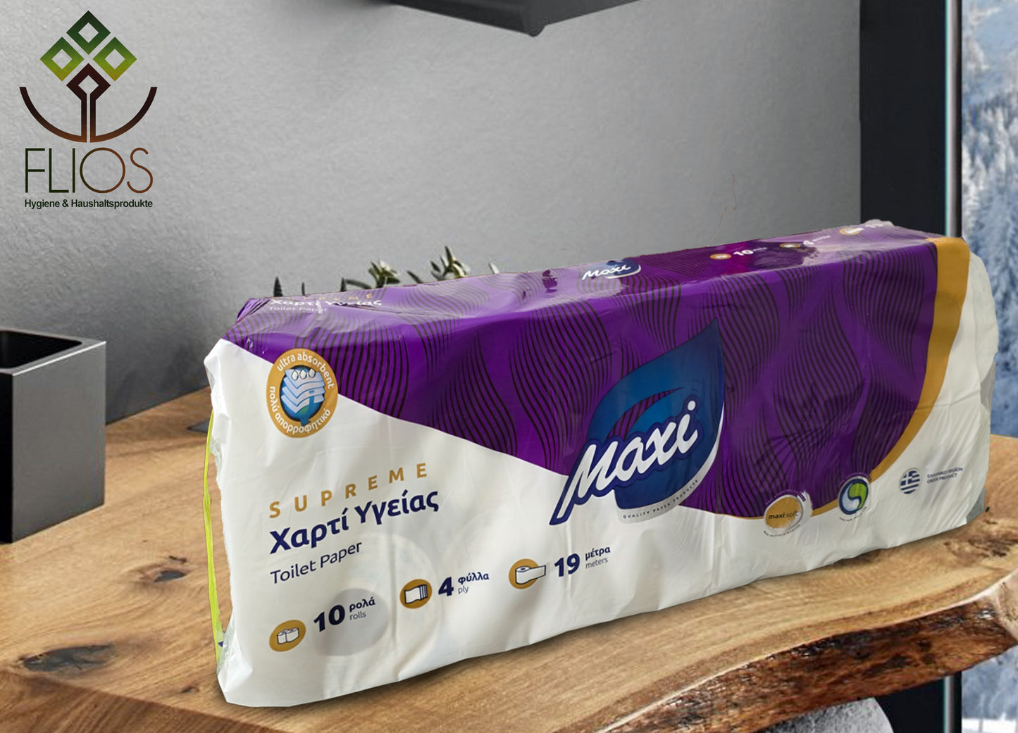 Klopapierrollen 4 lagig Premium -70St- 7 Packungen x 10 Rollen