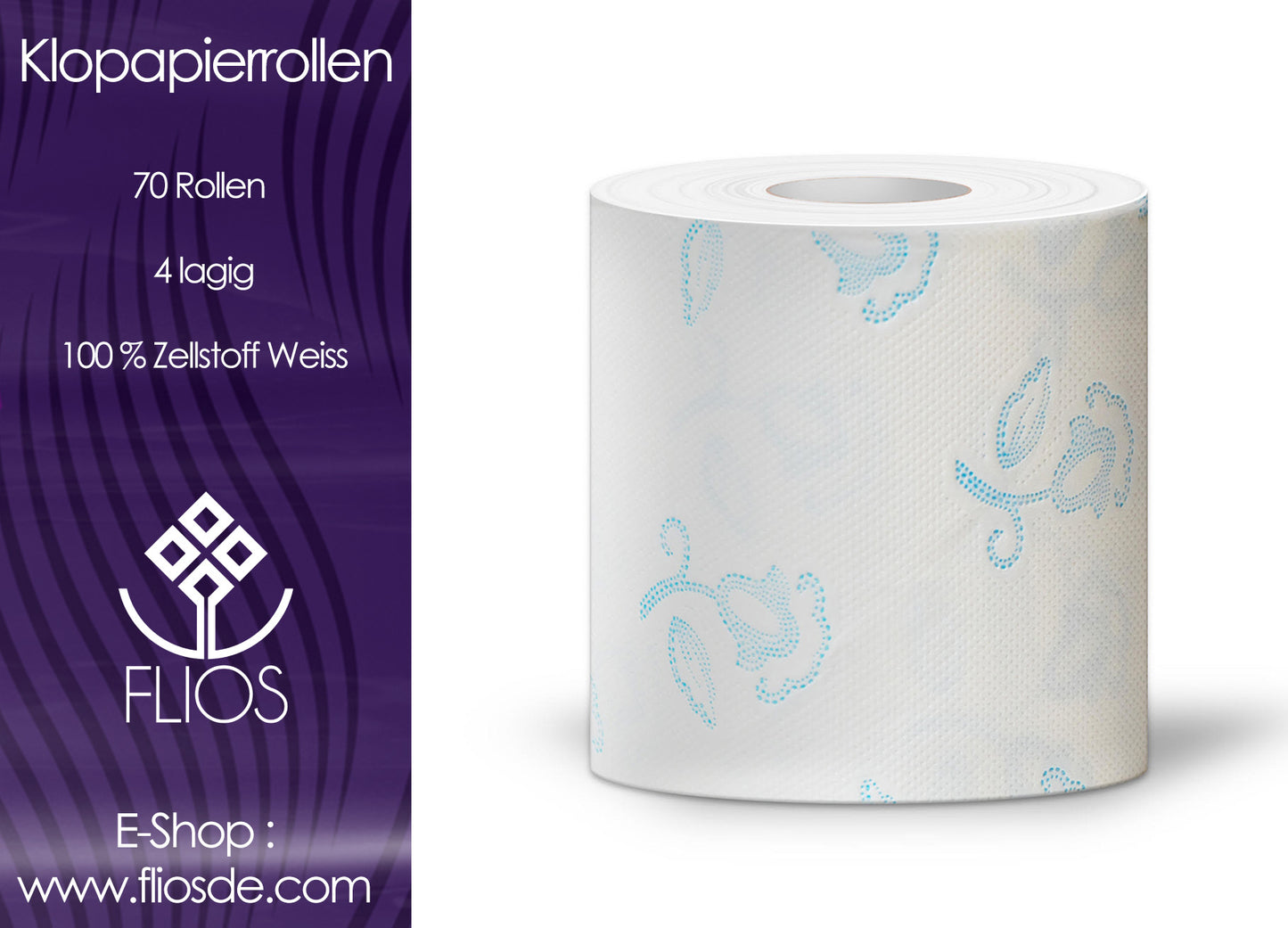 Klopapierrollen 4 lagig Premium -70St- 7 Packungen x 10 Rollen