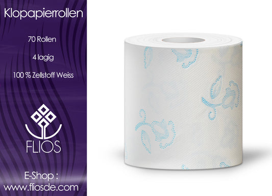 Klopapierrollen 4 lagig Premium -70St- 7 Packungen x 10 Rollen
