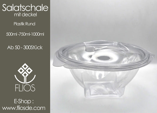 Salatschale mit Deckel PET Rund 500ml-750ml-1000ml