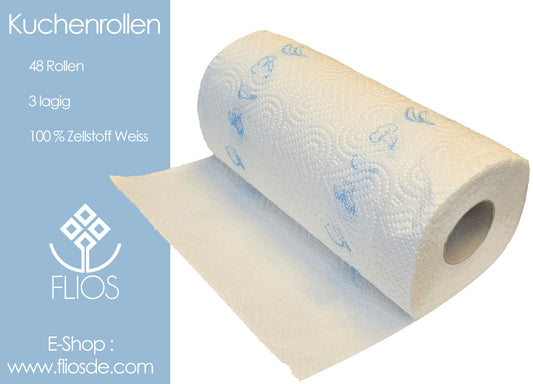 Papierküchenrollen 3lagig -- 24 Packungen x 2 Rollen 48 Rollen