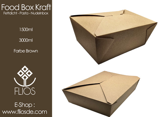 Food Boxen Kraftpapier 1500ml - 3000ml