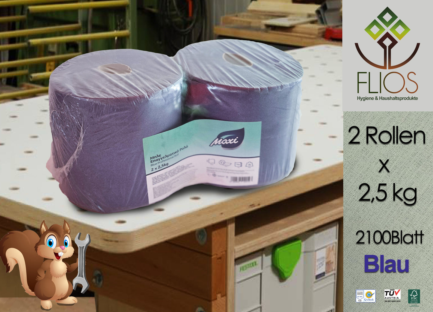 Putztücherrollen XXL 2St x 2,5kg - 2100Blatt