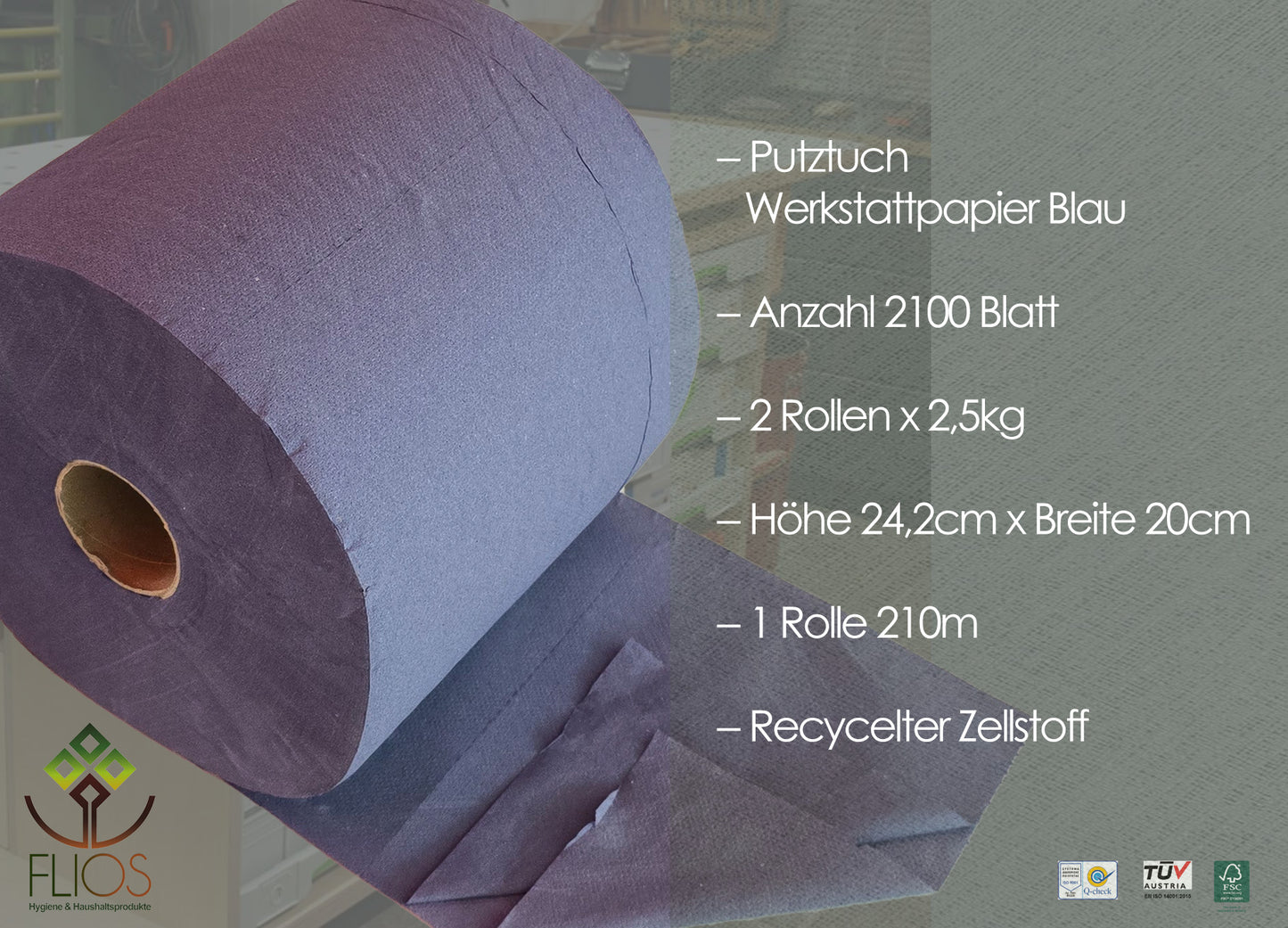 Putztücherrollen XXL 2St x 2,5kg - 2100Blatt