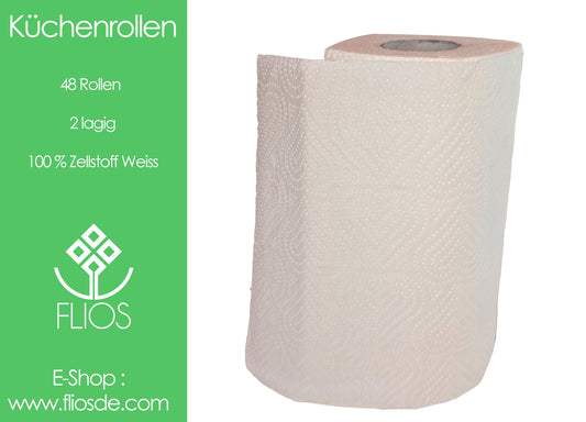 Papierküchenrollen 2lagig -- 24 Packungen x 2 Stück 48 Rollen