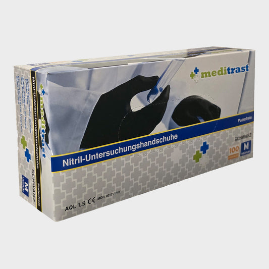 Nitril Einmalhandschuhe Schwarz – puderfrei (100 Stück, Größen S–XL)
