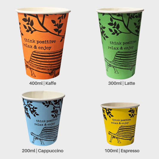 Papierbecher 100 ml, 200 ml, 300 ml & 400 ml – Einweg Kaffeebecher für Espresso, Cappuccino & Latte To Go