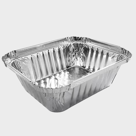 Aluschale R28L - 450 ml rechteckig – 145 × 120 × 40 mm | 100 / 200 / 400 Stück